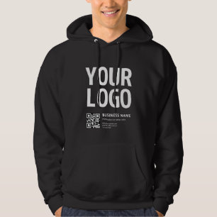 Ihr Logo mit editierbarem QR-Code und Text Hoodie