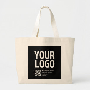 Ihr Logo mit editierbarem QR-Code und Text Jumbo Stoffbeutel