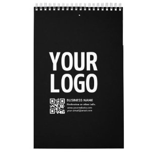 Ihr Logo mit editierbarem QR-Code und Text Kalender
