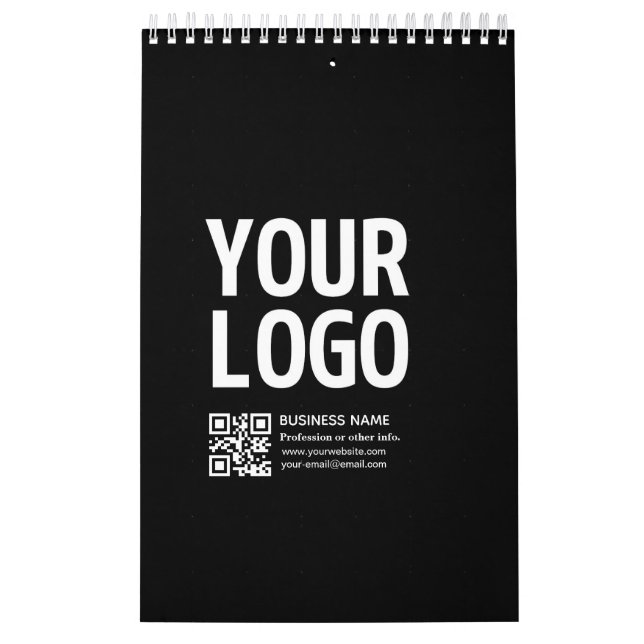 Ihr Logo mit editierbarem QR-Code und Text  Kalender (Titelbild)