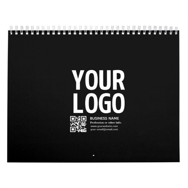 Ihr Logo mit editierbarem QR-Code und Text  Kalender (Titelbild)