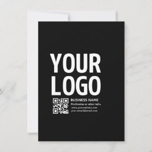Ihr Logo mit editierbarem QR-Code und Text Karte