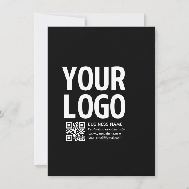 Ihr Logo mit editierbarem QR-Code und Text  Karte (Vorderseite)