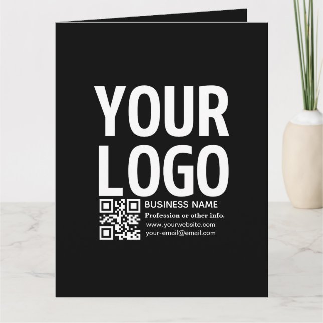 Ihr Logo mit editierbarem QR-Code und Text  Karte (Vorderseite)