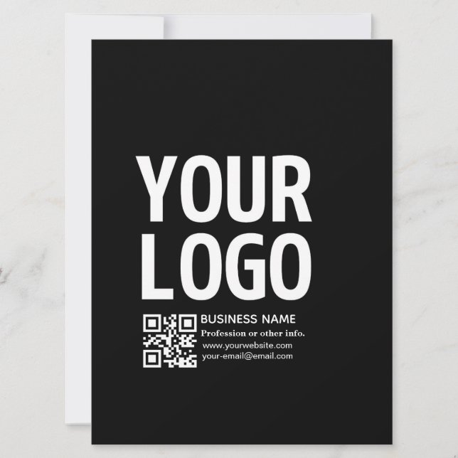 Ihr Logo mit editierbarem QR-Code und Text  Karte (Vorderseite)