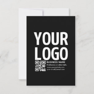 Ihr Logo mit editierbarem QR-Code und Text Karte
