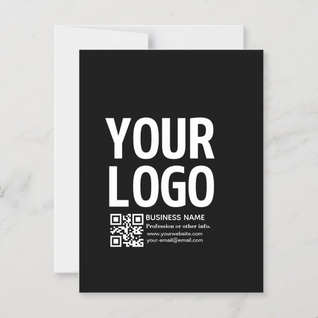Ihr Logo mit editierbarem QR-Code und Text  Magneteinladung (Vorderseite)