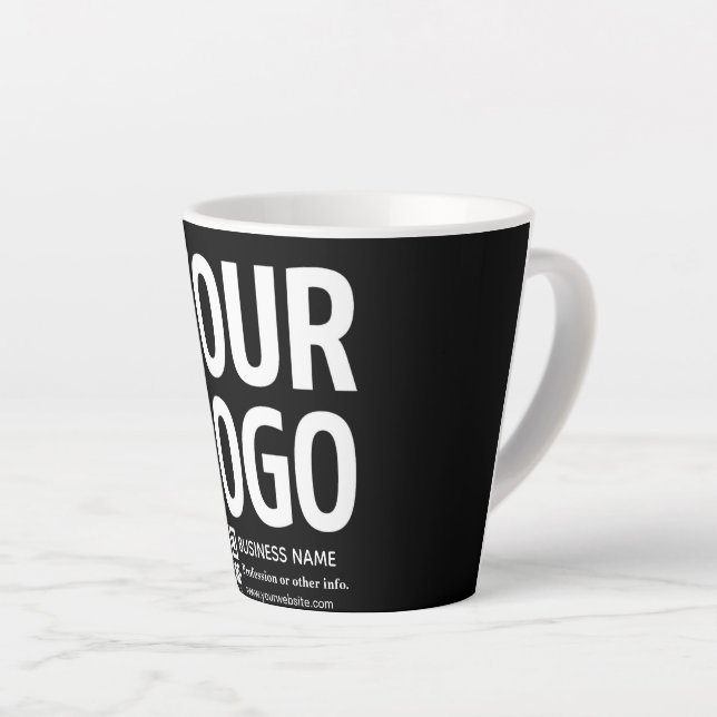 Ihr Logo mit editierbarem QR-Code und Text  Milchtasse (Rechte Ecke)