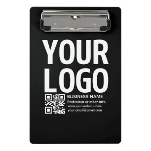 Ihr Logo mit editierbarem QR-Code und Text  Mini Klemmbrett