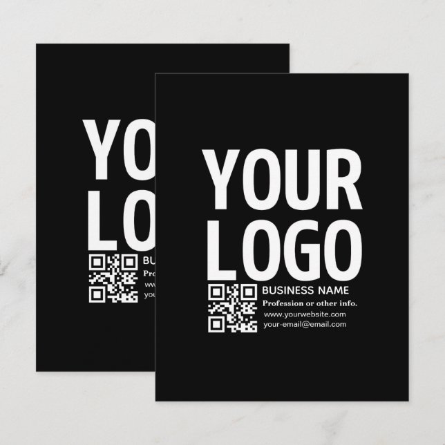 Ihr Logo mit editierbarem QR-Code und Text  Mitteilungskarte (Vorne/Hinten)