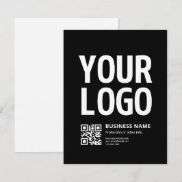 Ihr Logo mit editierbarem QR-Code und Text Mitteilungskarte