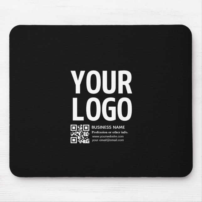 Ihr Logo mit editierbarem QR-Code und Text  Mousepad (Vorne)