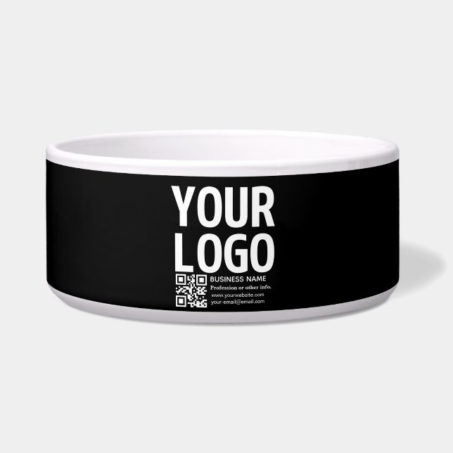 Ihr Logo mit editierbarem QR-Code und Text  Napf (Vorderseite)