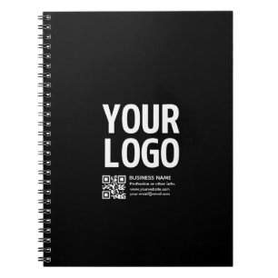 Ihr Logo mit editierbarem QR-Code und Text Notizblock