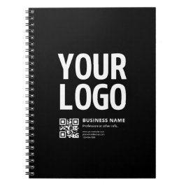 Ihr Logo mit editierbarem QR-Code und Text Notizblock