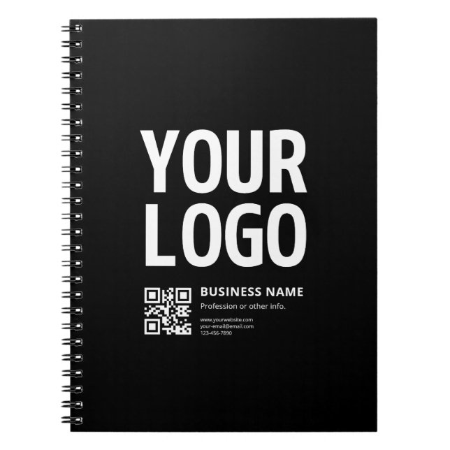 Ihr Logo mit editierbarem QR-Code und Text Notizblock (Vorderseite)