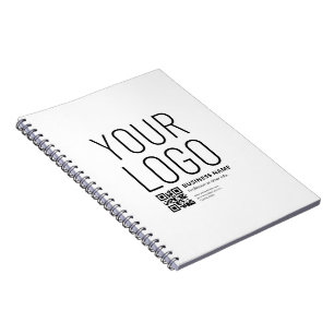 Ihr Logo mit editierbarem QR-Code und Text Notizblock