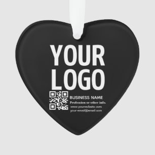 Ihr Logo mit editierbarem QR-Code und Text  Ornament