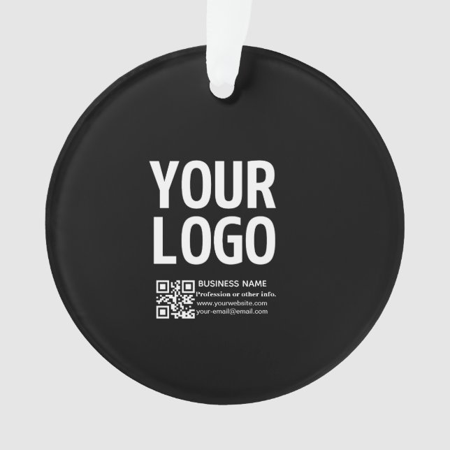 Ihr Logo mit editierbarem QR-Code und Text  Ornament (Vorderseite)