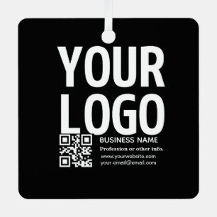 Ihr Logo mit editierbarem QR-Code und Text  Ornament Aus Metall