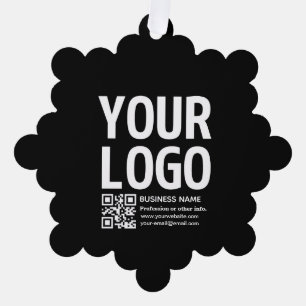 Ihr Logo mit editierbarem QR-Code und Text Ornament Karte
