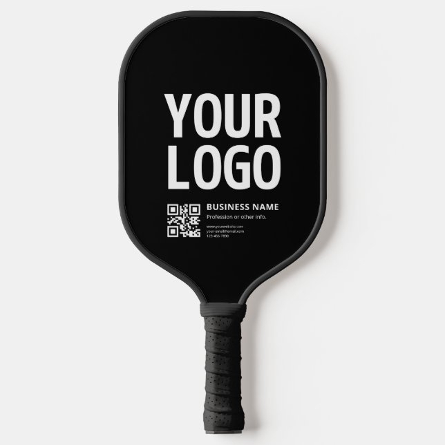 Ihr Logo mit editierbarem QR-Code und Text Pickleball Schläger (Vorderseite)