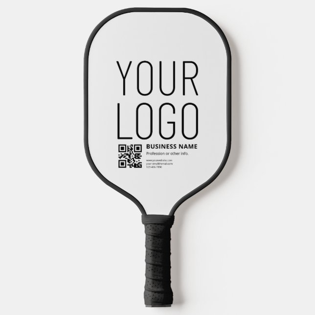 Ihr Logo mit editierbarem QR-Code und Text Pickleball Schläger (Vorderseite)