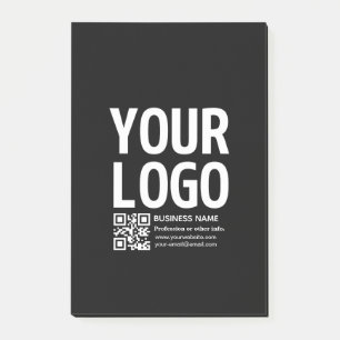 Ihr Logo mit editierbarem QR-Code und Text Post-it Klebezettel
