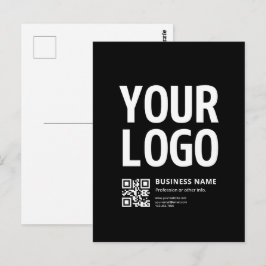 Ihr Logo mit editierbarem QR-Code und Text Postkarte
