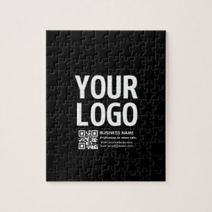 Ihr Logo mit editierbarem QR-Code und Text Puzzle