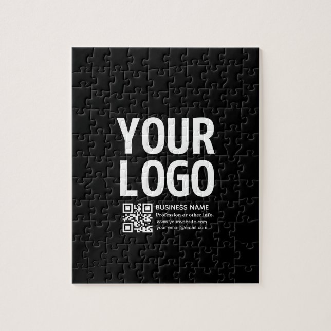 Ihr Logo mit editierbarem QR-Code und Text  Puzzle (Vertikal)