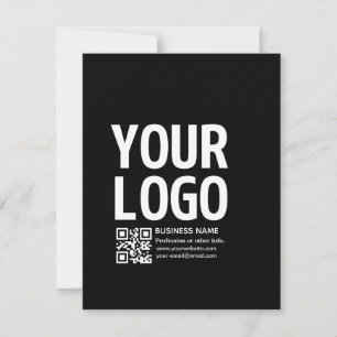 Ihr Logo mit editierbarem QR-Code und Text RSVP Karte
