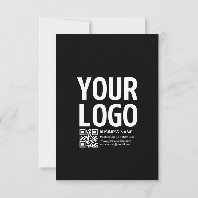 Ihr Logo mit editierbarem QR-Code und Text  Save The Date (Vorderseite)