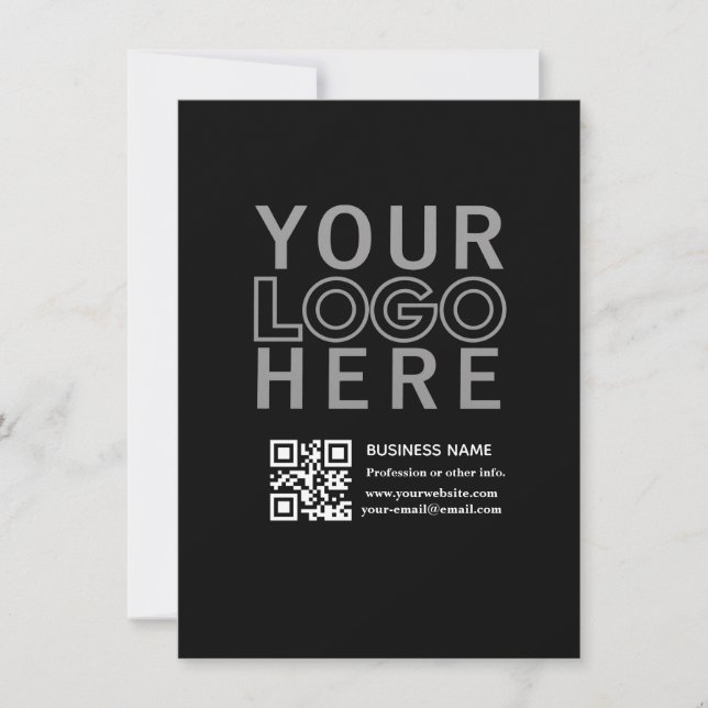 Ihr Logo mit editierbarem QR-Code und Text Save The Date (Vorderseite)