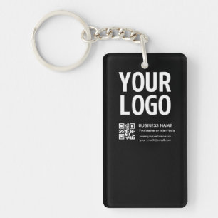Ihr Logo mit editierbarem QR-Code und Text Schlüsselanhänger