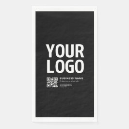 Ihr Logo mit editierbarem QR-Code und Text Serviette