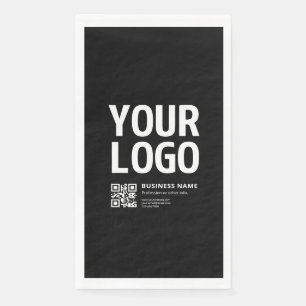 Ihr Logo mit editierbarem QR-Code und Text Serviette