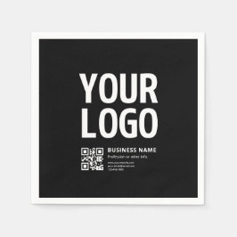 Ihr Logo mit editierbarem QR-Code und Text Serviette
