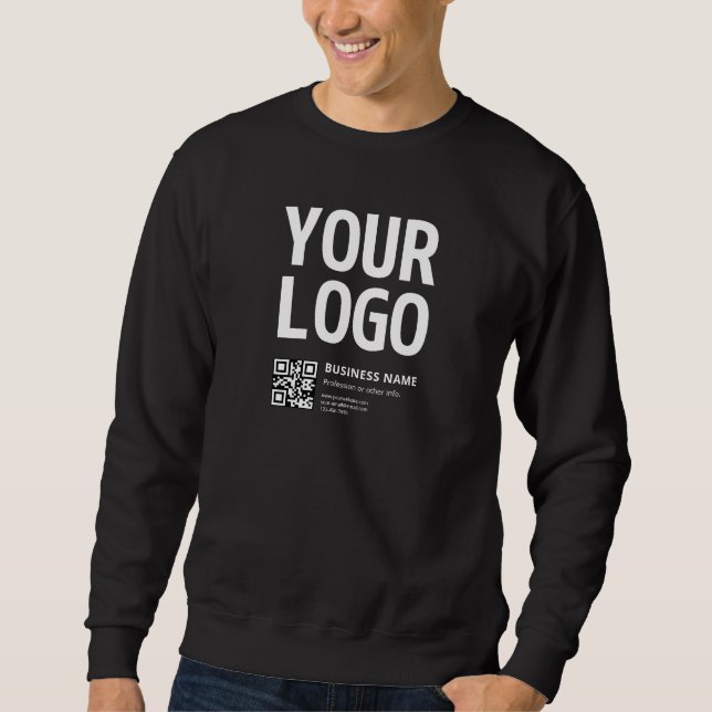 Ihr Logo mit editierbarem QR-Code und Text Sweatshirt (Vorderseite)