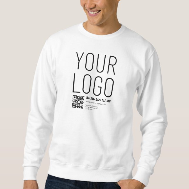 Ihr Logo mit editierbarem QR-Code und Text Sweatshirt (Vorderseite)