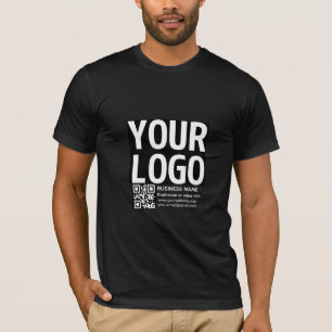 Ihr Logo mit editierbarem QR-Code und Text  T-Shirt