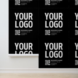 Ihr Logo mit editierbarem QR-Code und Text Tapete