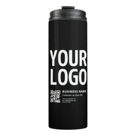 Ihr Logo mit editierbarem QR-Code und Text Thermosbecher