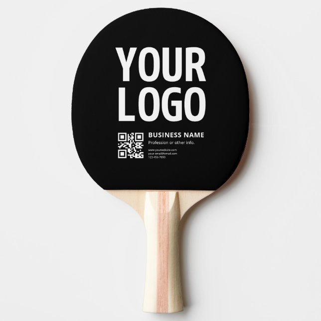 Ihr Logo mit editierbarem QR-Code und Text Tischtennis Schläger (Vorderseite)