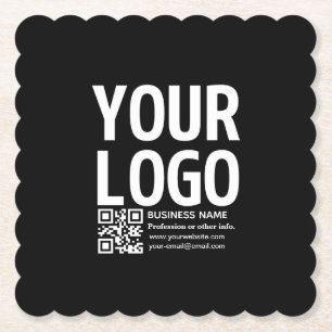 Ihr Logo mit editierbarem QR-Code und Text Untersetzer