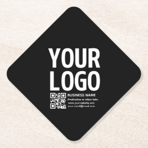 Ihr Logo mit editierbarem QR-Code und Text Untersetzer