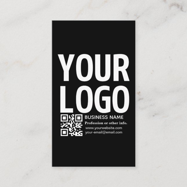 Ihr Logo mit editierbarem QR-Code und Text  Visitenkarte (Vorderseite)