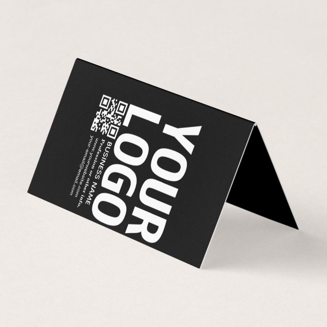 Ihr Logo mit editierbarem QR-Code und Text  Visitenkarten (Vorderseite)