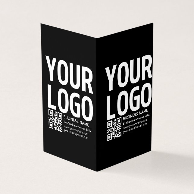 Ihr Logo mit editierbarem QR-Code und Text  Visitenkarten (Vorderseite)