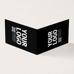 Ihr Logo mit editierbarem QR-Code und Text Visitenkarten